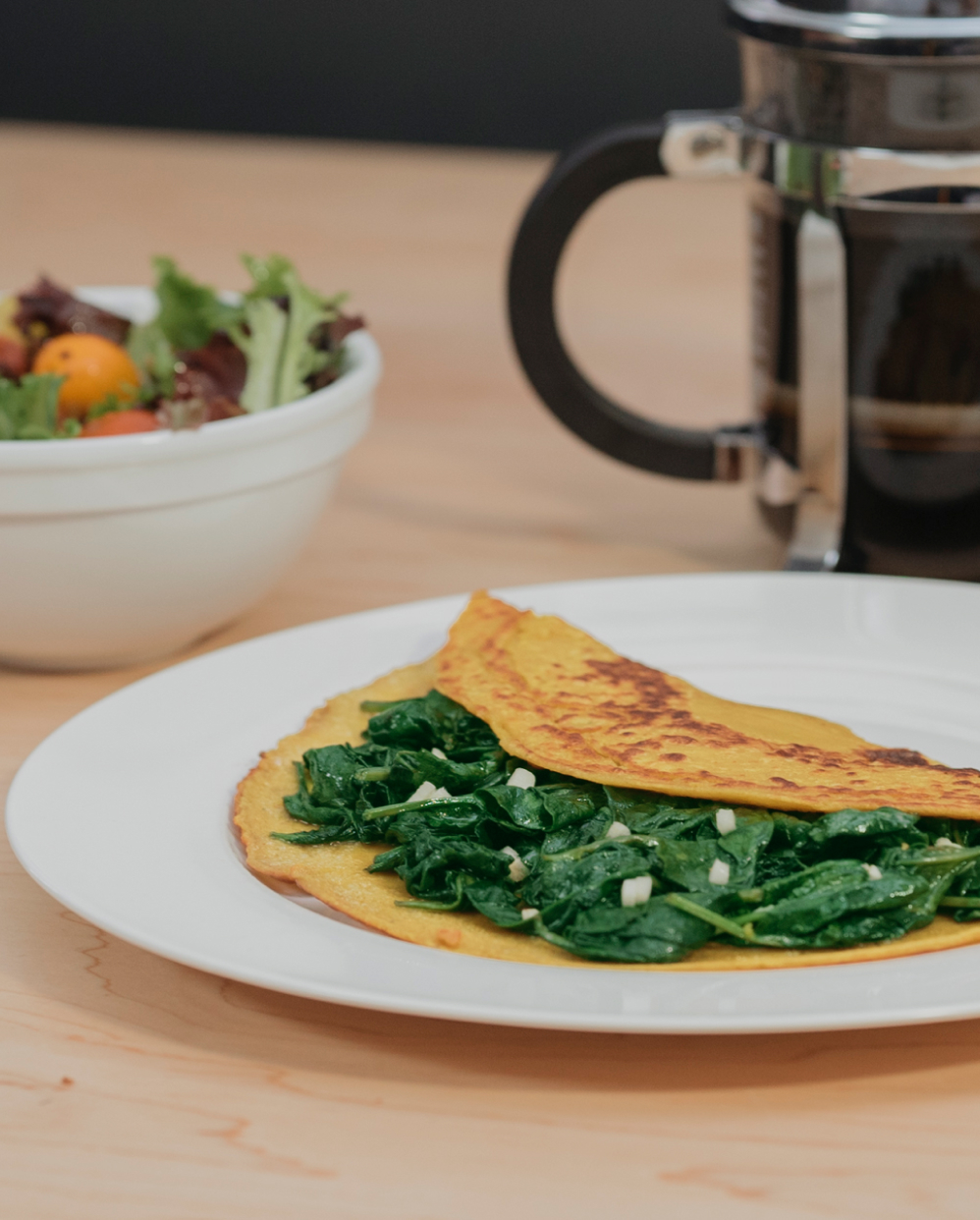 Chick spinach omelette